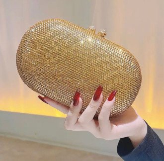 BOLSA CLUTCH STRASS DOURADO 