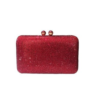 Bolsa Clutch Cristais Vermelhos